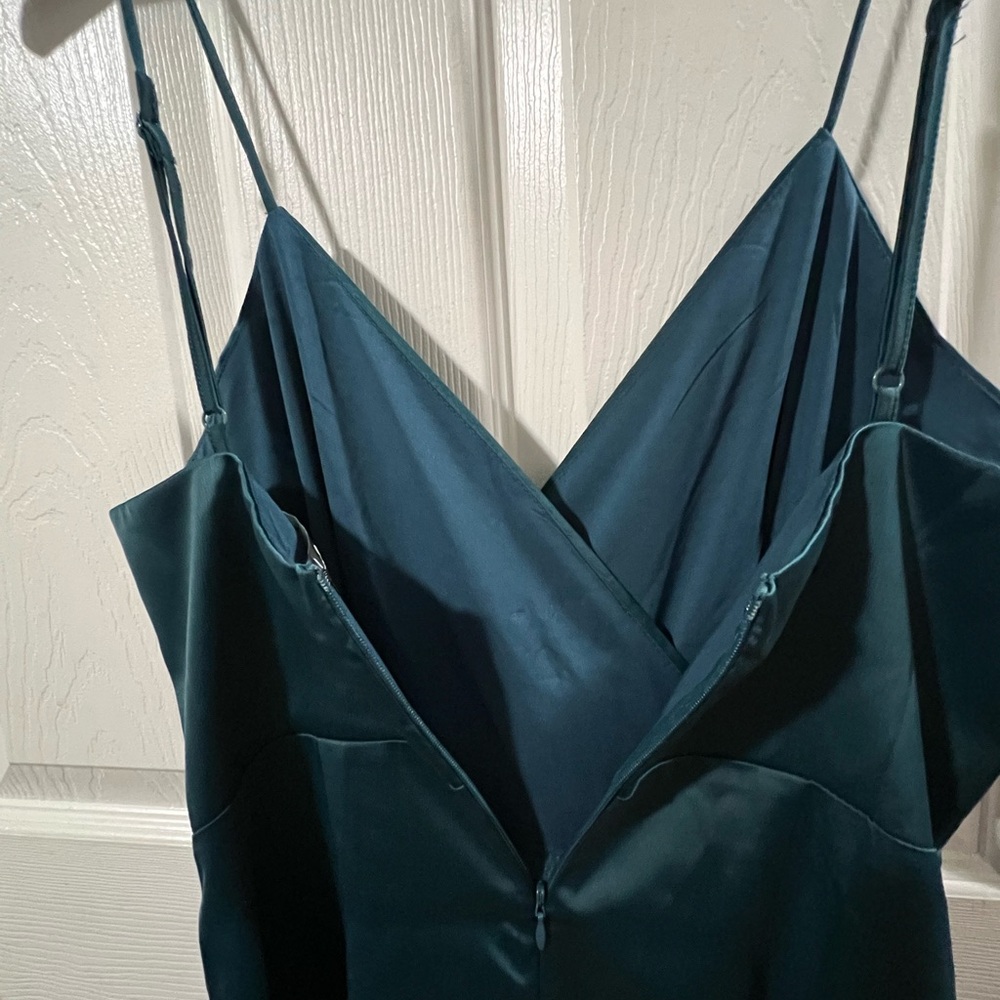 Lulu's Teal Green Wrap Midi Dress size S. Elegant Cocktail Prom Wedding Dress. - Picture 10 of 16